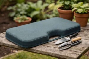 Una persona distesa sul fianco utilizza un cuscino in memory foam sotto il ginocchio per mantenere l'allineamento della...
