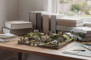 Mani di un collezionista che assemblano dettagli architettonici su una miniatura di palazzo storico.