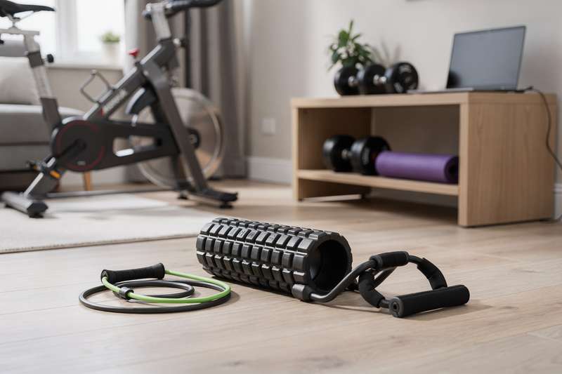 Una persona in palestra regola i cinturini di sicurezza su una macchina da esercizi prima dell'allenamento.