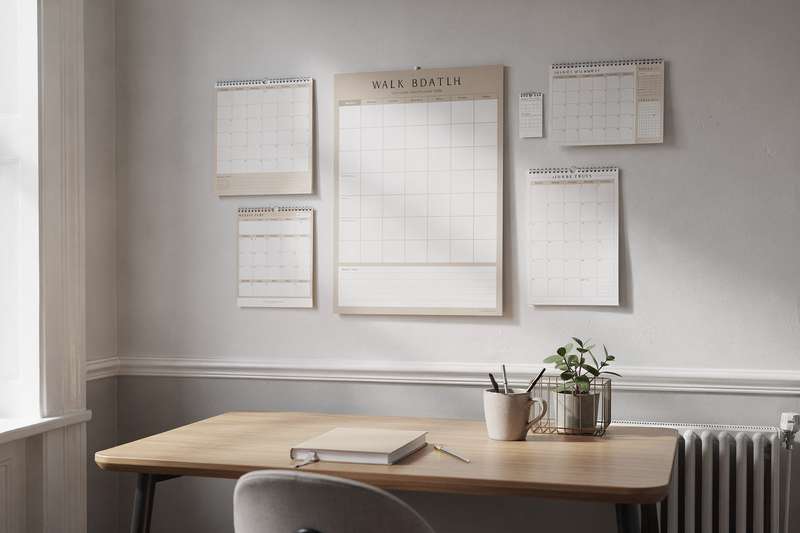 Ragazza che appunta con pennarello colorato i suoi impegni settimanali su un planner murale in cucina.